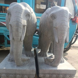 تمثال فيل من الرخام الأبيض الطبيعي مصقول يدويًا بسطح ناعم ذو مغزى ميمون لردهات الفنادق والعقارات - Product Image 5