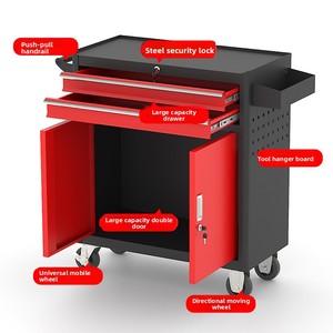 Heavy Duty Iron Auto Repair Tool <strong>Cart</strong> with Thickened Construction Mobile Storage Wheels2 Drawers Customizable OEM/ OBM HS-150 - Product Image 3