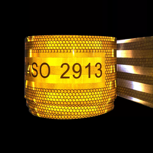 SASO 2913 高視認性マイクロプリズム自己粘着反射テープ <span class=keywords><strong>4</strong></span>インチ アルミメッキ車用黄色反射ステッカー 3～5年 - Product Image 3