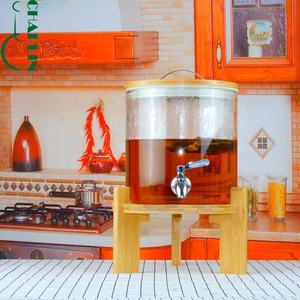 เหยือกแก้วทำมือขนาด 5 ลิตร ปิดสนิท สำหรับน้ำร้อนและน้ำเย็น พร้อมก๊อกจ่ายน้ำ สำหรับน้ำผลไม้ เครื่องดื่ม และน้ำโสม - Product Image 5