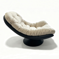Canapé individuel moderne personnalisé pour salon, fauteuil lounge en tissu givré avec coussin en plumes, fauteuil pivotant de loisirs