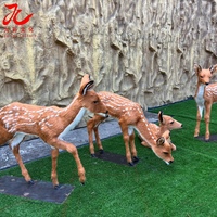 Modèle d'animal artificiel fait main en forme de cerf avec son et mouvements pour exposition commerciale en centres commerciaux et décoration de musées