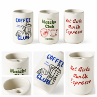Tasse en céramique grès au design minimaliste avec slogan original, pour café, expresso et matcha, ODM pour la maison, la cuisine et le bureau