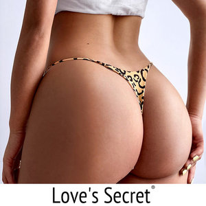 Tanga Sexy para Mujer, Tanga de Tiro Bajo con Estampado de Leopardo, Ropa Interior sin Costuras con Espalda en T, Lencería de Encaje Femenina - Product Image 4