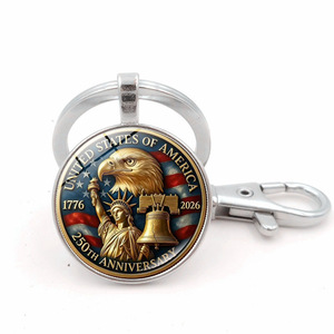 Porte-clés Souvenir Commémoratif de Luxe en Métal Personnalisé OEM, Édition Limitée, Breloque Émaillée Américaine Découpée - Product Image 6