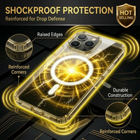 Casing HP Transparan Magnetic TPU+PC untuk 17 16 Pro Max Anti-Kuning Pelindung Keras Mendukung Pengisian Daya Nirkabel