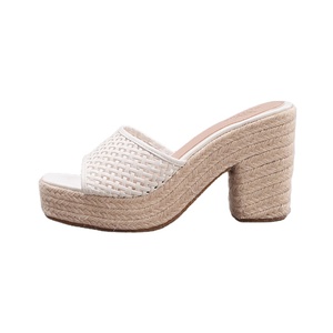 Women's Summer Outdoor Hemp Rope <b>Wedge</b> <b>Heel</b> Platform Thick Sole Slip-On Open Toe Sandals - Product Image 2