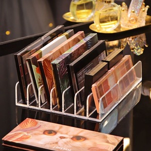 Acrylic Cosmetic Storage Rack Multi Compartment For Eyeshadow Powder Blush <b>Makeup</b> Organizer Desktop Drawer Use <b>Transparent</b> - Product Image 2
