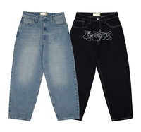 Pantalon en jean baggy Y2K vintage noir et bleu délavé coupe droite large pour homme, style hip-hop, idéal pour l'hiver, de Dongguan