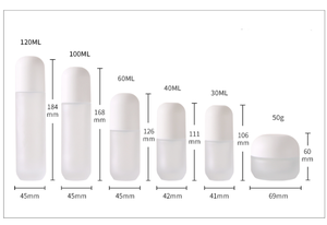 高級カプセル型透明/フロストガラス化粧品セット 50g/30ml-120ml フェイスクリームジャー ローション BBクリームボトル スキンケア美容液用 - Product Image 6
