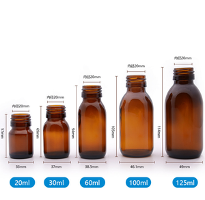 30ml 50ml 100ml <span class=keywords><strong>Pharma</strong></span> flacone di liquido liquido liquido personalizzato bottiglia rotonda ambra con tappo in alluminio per la medicina sciroppo liquido - Product Image 6