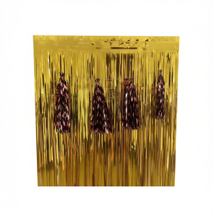 <b>Foil</b> Fringe <b>Curtain</b> Party Decor For New Year Thanksgiving Back To School Valentine's Day Ramadan Gold Tassel Garland - Product Image 1