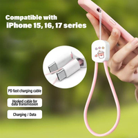 Cable de Datos Tipo-C de Carga Rápida PD 60W 2 en 1 3A con Cordón de Nylon y Cubierta de PVC Trenzada - Llavero Promocional con Cargador USB, Regalo para iOS