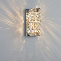 Appliques murales modernes en acier inoxydable et cristal, design élégant, pour la décoration de la maison et du bureau, lampes LED de luxe cylindriques