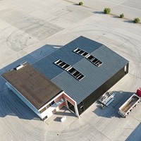 Gallinero Prefabricado de Estructura de Acero, Nave Avícola Metálica Duradera con Sistema de Silo de Alimentación para Producción de Huevos