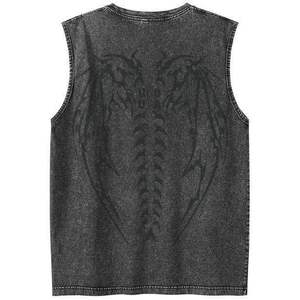 Débardeur sans manches personnalisé pour homme en coton lavé, respirant, style streetwear, avec motif graphique (S-2XL) - Product Image 1