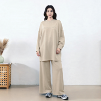 Ensemble deux pièces pour femmes, style décontracté, polyester, confortable, pantalon et haut modestes pour femmes musulmanes