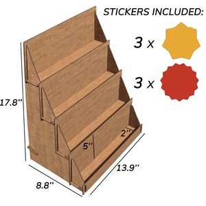 Bán buôn Walnut gỗ xách tay 4 Tier chào giá thẻ hiển thị, gỗ Countertop Craft hiển thị thị trường đứng bàn đứng - Product Image 3
