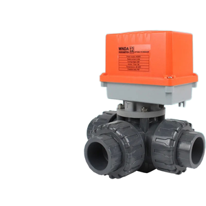 บอลวาล์วไฟฟ้า3ทางทำจากพีวีซีสั่งผลิตได้เองพร้อมพอร์ตแอคชูเอเตอร์90องศา - Product Image 2