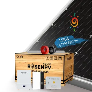 Rosenpv kualitas tinggi 15Kw sistem pembangkit listrik cerdas tenaga surya dengan pelacakan matahari sistem surya otomatis