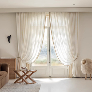 ZSHINE Modern Soft Drape Light-Filtering but Non-See-Through Vintage Sheer Curtain for BedroomLiving Room Bay <strong>Windows</strong> - Product Image 4