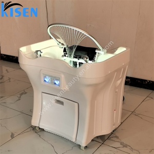 Meuble de spa capillaire Kisen, bac à shampoing portable de luxe pour salon de coiffure, avec machine à vapeur - Product Image 4