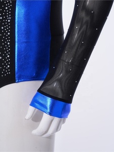 Leotardo Metálico de Manga Larga con Cuello en V para Hombre, Diseño de Traje de Baile, para Gimnasia, Patinaje Artístico, Ballet Latino - Product Image 4