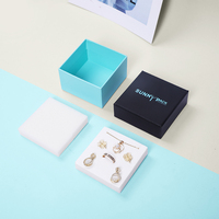 Sunny Pack kustom Logo cetak mewah liontin kertas anting cincin hadiah kemasan perhiasan kotak tutup dan dasar
