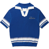T-shirt pour homme en tissu tissé, col rabattu, couleur contrastée, impression numérique personnalisée, logo personnalisé, écologique