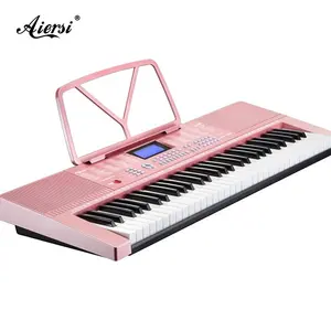 Piano digital multifuncional com 61 teclas, instrumento musical eletrônico de marca aiersi, preço por atacado, teclado para crianças