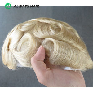 Alwayshair Full para <span class=keywords><strong>hombre</strong></span> de encaje suizo peluca <span class=keywords><strong>Invisible</strong></span> Natural Indian Hair Unit Toupee #613 - Product Image 6