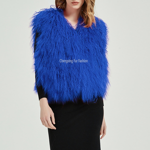<strong>Women's</strong> Genuine Mongolian Tibetan Lamb Fur <strong>Long</strong> Streetwear Striped Vest Winter Warm Real Sheep Fur <strong>Gilet</strong> - Product Image 3