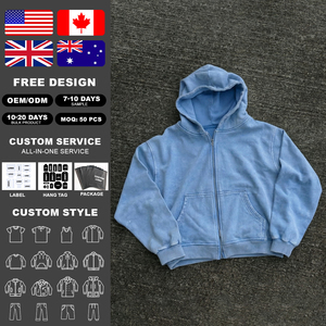 เสื้อฮู้ดดี้พิมพ์ลายกราฟิก คิงเซ็น คัสตอมฮู้ดดี้ ผ้าฝ้าย 100% หนานุ่ม ทรงโอเวอร์ไซส์ สไตล์สตรีทแวร์ แบบมีซิป สำหรับผู้ชาย - Product Image 2