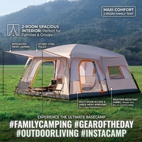 Tente de camping extérieure Xingyue super grande, deux chambres, un salon, imperméable, pour 5 à 8 personnes, familiale, durable, portable