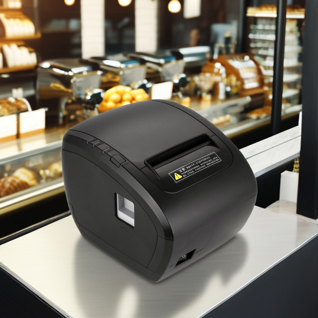 80mm Thermal Receipt Printer Auto Cutter High-Speed 230mm/s Triple Interface (USB+LAN+Serial) for UberEats Service Equipment