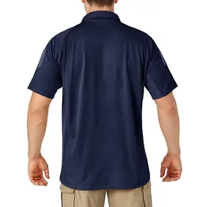 Men's Green Combat T-Shirt Summer Short Sleeve Golf Polo Shirts With Zipper Pockets