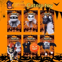 Bâtonnet de jeu pour chat en peluche avec herbe à chat pour Halloween, résistant aux morsures, anti-ennui, pour chatons, fournitures pour animaux de compagnie