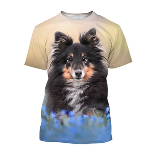 Camiseta con Estampado Digital 3D de Perro Sheltie para Hombre y Niño 2022 <span class=keywords><strong>Border</strong></span> <span class=keywords><strong>Collie</strong></span> Unisex Personalizada con Estampado Completo OEM y ODM - Product Image 4