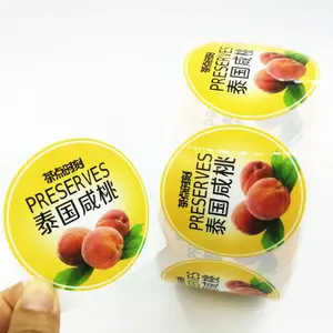 Stiker Kertas Jar Perekat Diri Kustom Stiker Cetak Buah Orange Label Kemasan Bulat dengan Logo