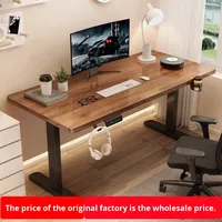 Bureau d'ordinateur électrique moderne à hauteur réglable - Bureau intelligent assis-debout en bois massif pour SOHO et télétravail