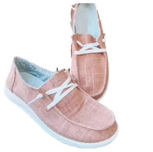 Chaussures plates pour femmes grandes tailles, imperméables, respirantes, antidérapantes, avec empeigne en toile et motif géométrique, rehaussantes - Product Image 5