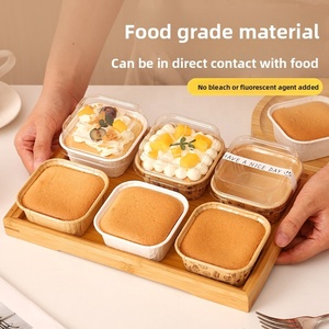 Moldes de Papel para Cupcakes, Aptos para Horno, Desechables, Caja Cuadrada para Muffins con Tapa, para Alimentos, Chicle, <span class=keywords><strong>Sushi</strong></span>, Cumpleaños - Product Image 3