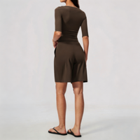 Ensemble de yoga pour femmes GH de haute qualité, manches courtes, short taille haute, séchage rapide, respirant, pour la gym, le fitness, la course à pied et le yoga