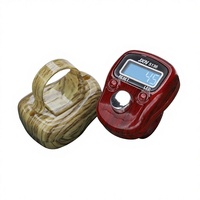 Compteur de doigts portable compact style grain de bois pour la relaxation et la réflexion, compteur de prières musulman