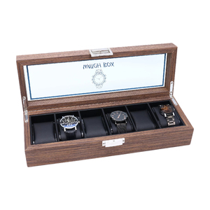 Customize Design With Logo Watch Box Case Organizer 6 Slots Wooden Watch Box Organizer Display For Men Women Wood Vintage 350pcs
