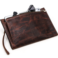 Pochette en cuir de vache pour hommes, nouveau design rétro décontracté, petite poignée, enveloppe pour ipad 9.7 pouces, livraison directe