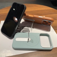 Étui de protection magnétique en cuir PU personnalisé pour iPhone 17 13 14 15 16 Pro Max avec support rotatif métallique dissimulé