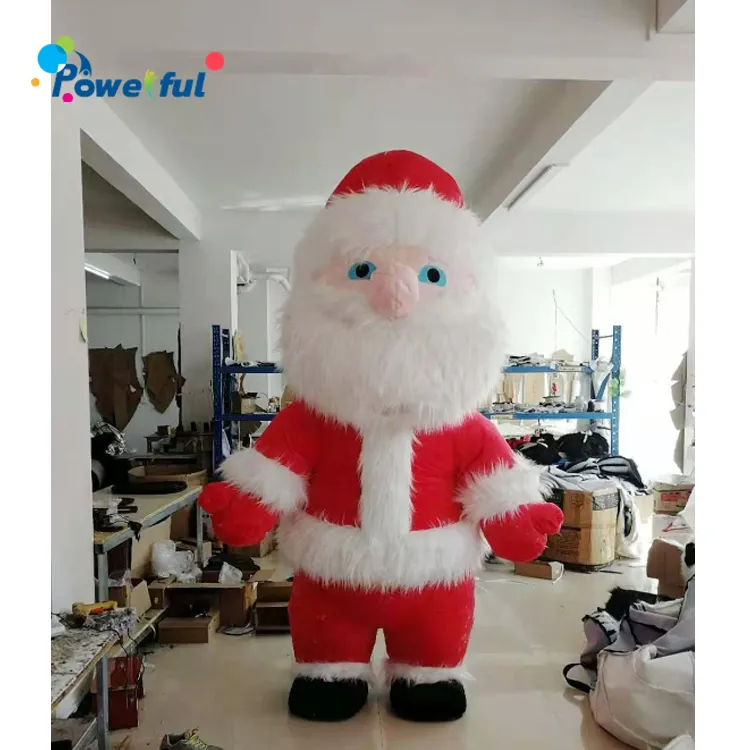 Inflatable Santa Claus Mascot Costume Adult Fancy Dress Christmas Party Mascot Costume Carnival Costumes