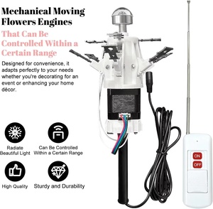 Fleurs mécaniques de mariage Moteur à fermeture ouverte automatique Moteur lumineux Simulation d'ouvre-fleur Contrôle <span class=keywords><strong>des</strong></span> fleurs artificielles - Product Image 5