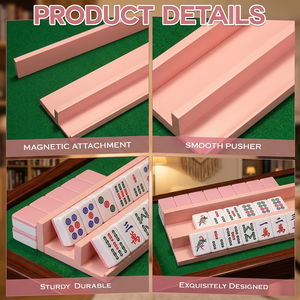 Pink Plastic Mahjong Rack with Magnetic Attachment Smooth Pusher Durable Classic Game Accessory - Product Image 3